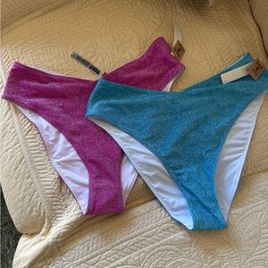 PINK Victoria's Secret Sparkly Pink and Blue Panties